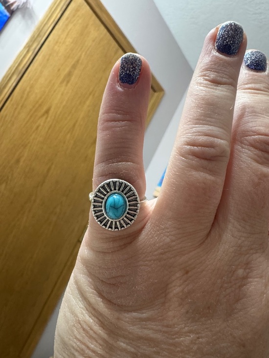 Jewelry - Turquoise Oval Sunburst Ring - Women Jewelry